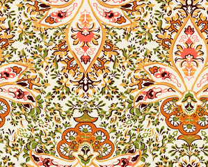 Colorful asian style floral pattern. 
paisley pattern in traditional indian style, design for decoration and textiles