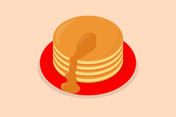 fried pancakes on a plate sprinkled with syrup