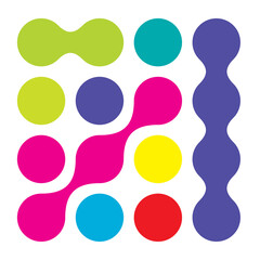 Metaball, connected dots, circles pattern, texture element