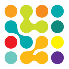 Metaball, connected dots, circles pattern, texture element
