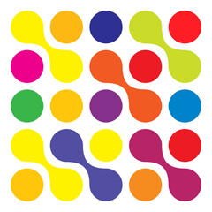Metaball, connected dots, circles pattern, texture element