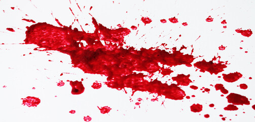 Red blood splatter on white background