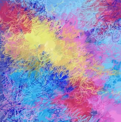 Foto op Plexiglas Digital painting. Art Watercolor, acrylic , pencil, pastel smear blot. Abstract texture color stain copy space background.  © Liliia