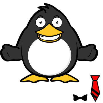 penguin cartoon kawaii expression illustration in vector format
