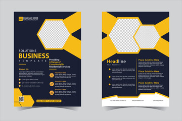 yellow and Black Cover Designs for Annual Report, Brochures, Flyers, Presentations, Leaflet,...