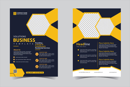 yellow and Black Cover Designs for Annual Report, Brochures, Flyers, Presentations, Leaflet, Magazine A4 Size. Cover template design vector