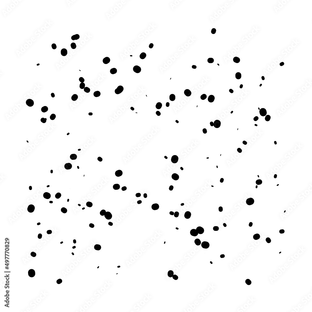 Poster Random dots, circles pattern. Polka dots, pointillist, stippling background