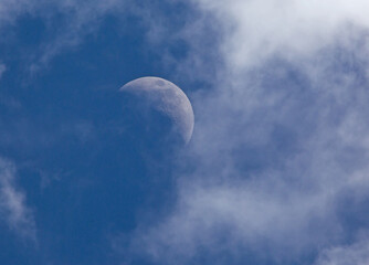 A Crescent Moon and Clouds