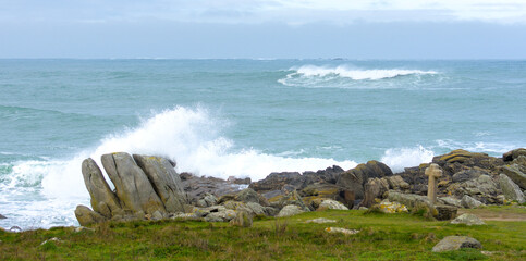 paysage breton vague