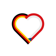 unity concept. heart outline icon of germany and czech republic flags. vector illustration isolated on white background