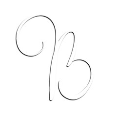 letter b white with shadow