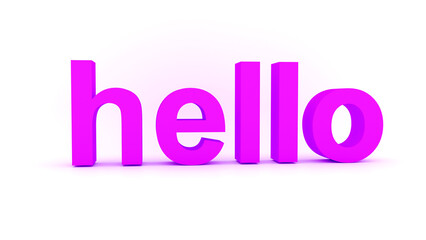 Hello Welcome text. Isolated poster in cartoon design. 3d rendering.
