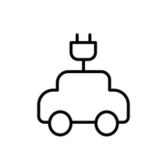 Samochód elektryczny, stacja ładowania, elektromobilność, ekologia, ikona wektorowa © KR Studio