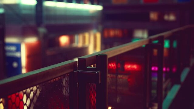 night scene of japan city with neon lights