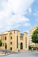 Fototapeta na wymiar Lebanese parliament building at Nejmeh square, Beirut central district, Lebanon