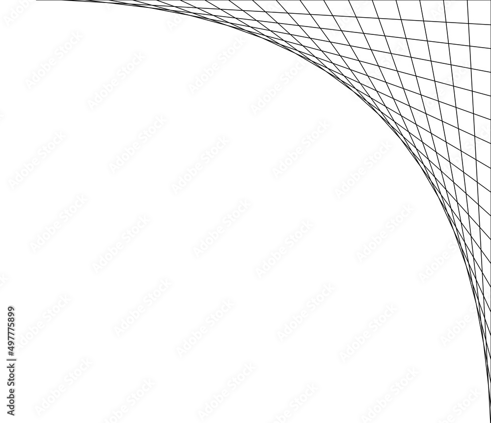 Poster Netting, intersecting lines grid, mesh corners vector pattern, texture and background
