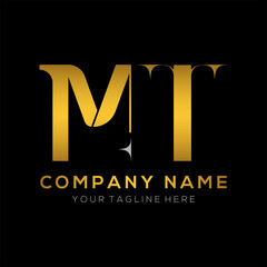 Initial mt letter logo with creative modern business typography vector template. mt logo design. - obrazy, fototapety, plakaty