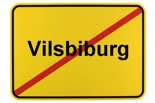 Illustration eines Ortsschildes der Stadt Vilsbiburg