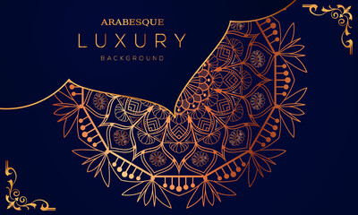 Luxury mandala Background with a golden color and arabesque pattern Decorative mandala for print, cover, poster, banner, brochure, and flyer, EPS 10