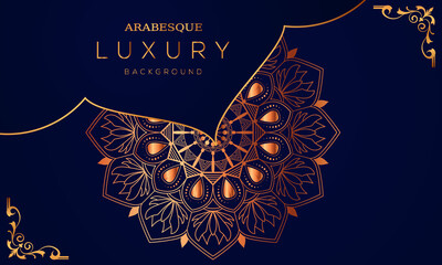 Luxury mandala Background with a golden color and arabesque pattern Decorative mandala for print, cover, poster, banner, brochure, and flyer, EPS 10