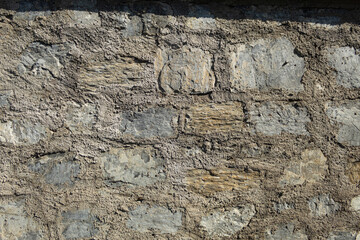 Wall element, large granite stone and concrete