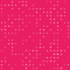 Abstract seamless geometric pattern. Mosaic background of white circles. Evenly spaced  shapes of different color. Vector illustration on pink background