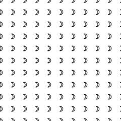 Square seamless background pattern from geometric shapes. The pattern is evenly filled with big black moon astrological symbols. Vector illustration on white background
