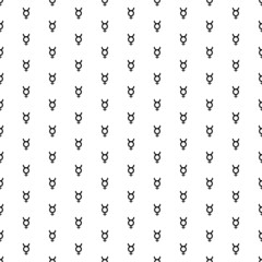 Square seamless background pattern from black astrological mercury symbols. The pattern is evenly filled. Vector illustration on white background