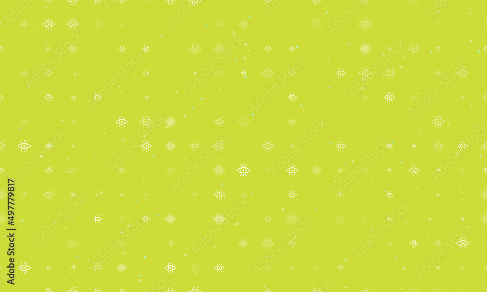 Poster seamless background pattern of evenly spaced white vision symbols of different sizes and opacity. ve