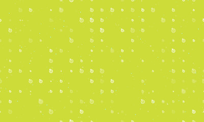 Seamless background pattern of evenly spaced white goal symbols of different sizes and opacity. Vector illustration on lime background with stars
