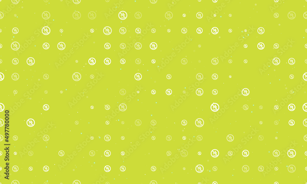 Poster seamless background pattern of evenly spaced white no gas symbols of different sizes and opacity. ve