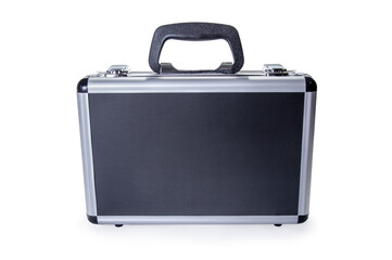 Case. The suitcase is black on a white background.