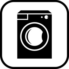 Washing machine vector icon. Household appliances and electronics equipment store logo