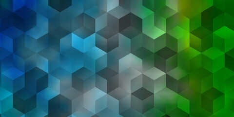 Light Blue, Green vector pattern with colorful hexagons.