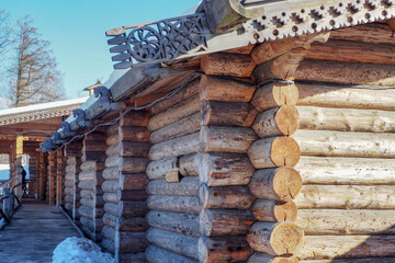 Traditional rural wooden building in north Russia.