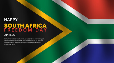 Freedom day of South Africa Background with realistic waving flag