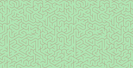 Abstract geometric vector seamless pattern labyrinth background