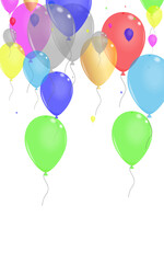 Yellow Air Background White Vector. Balloon Creative Illustration. Colorful Art. Pink Baloon. Surprise Fest Template.