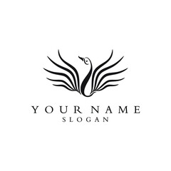 Swans art vector design concept