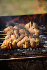 grilled potatoes in a picnic tray