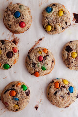 Dark Chocolate and m&m cookies 

