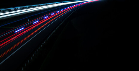 lights of cars with night. long exposure