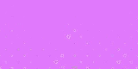 Light pink, green vector background with covid-19 symbols.