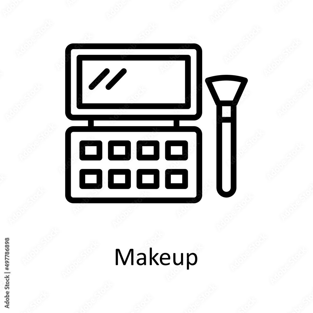 Aufkleber makeup vector outline icon for web isolated on white background eps 10 file