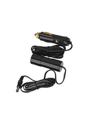 Car charger for various equipment. Adapter converter for charging electronic devices from a car cigarette lighter. Isolate on a white back.