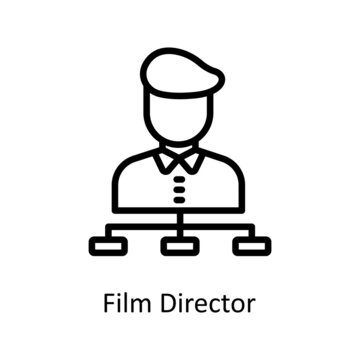 Film Director vector outline icon for web isolated on white background EPS 10 file