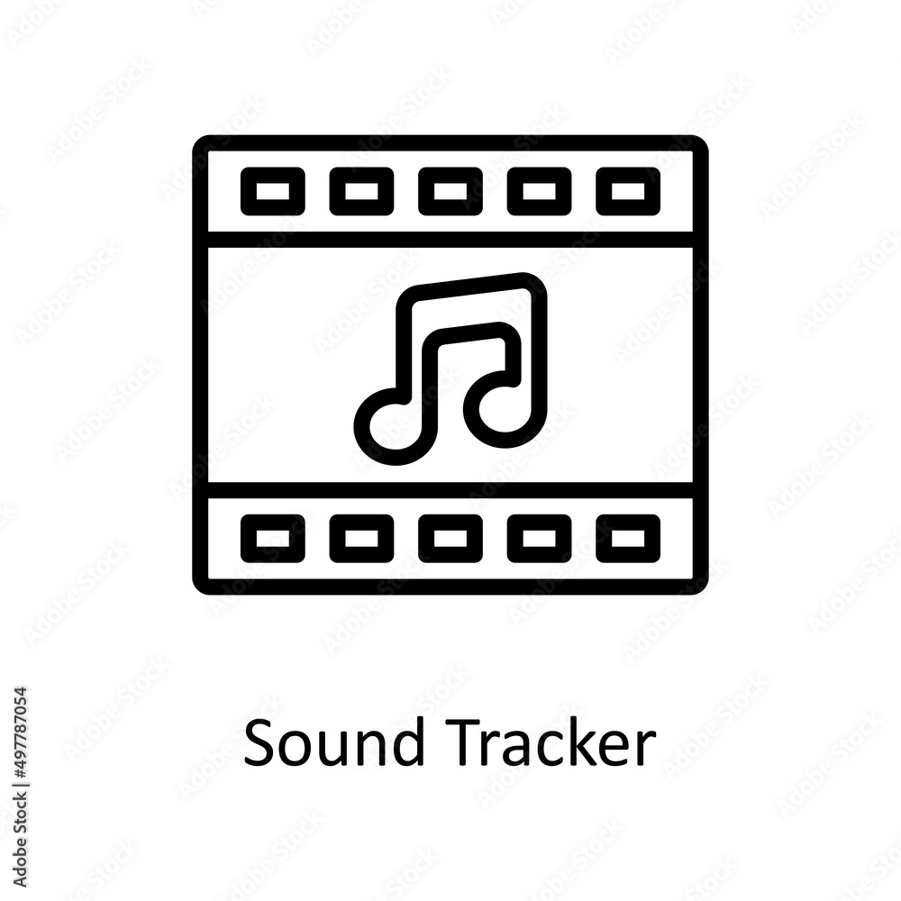 Poster Sound Tracker vector outline icon for web isolated on white background EPS 10 file