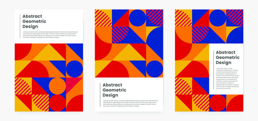 Geometric minimalistic artwork cover with shapes and figures. Abstract pattern design style for cover, web banner, landing page, business presentation, branding, packaging, wallpaper