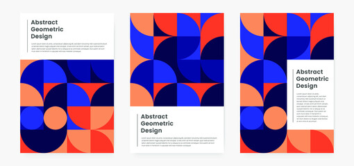 Obraz na płótnie Canvas Geometric minimalistic artwork cover with shapes and figures. Abstract pattern design style for cover, web banner, landing page, business presentation, branding, packaging, wallpaper