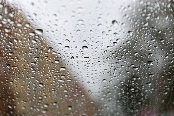 water drops on a glass
